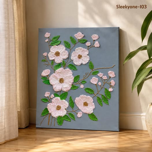 Transform Your Space with SleekyOne-103: 'Pushpabon' 3D Floral Texture Art